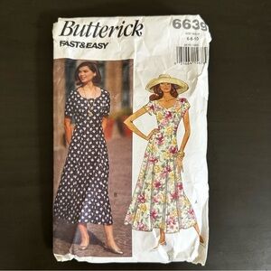 Vintage Sewing Pattern Butterick Fast & Easy Floral Dress Size 8 1990s 90s